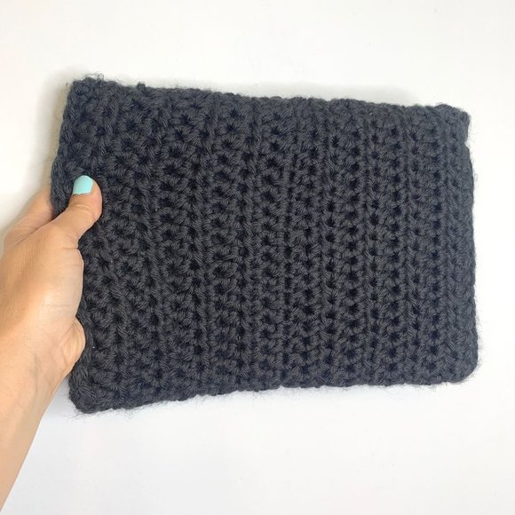 DS Vintage Black Boho Festival Crochet Clutch Bag‎ OS - Picture 3 of 5